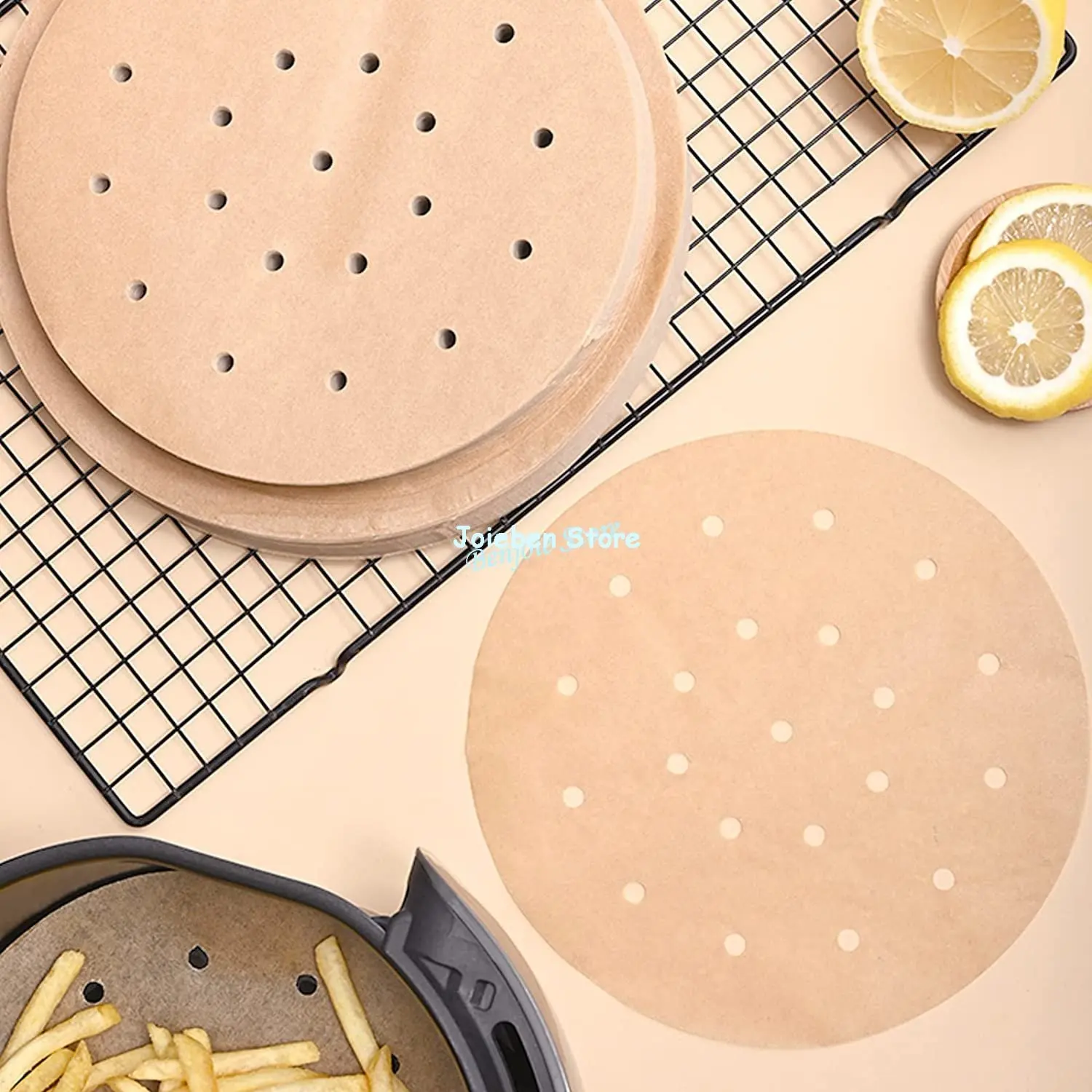 Air Fryer Parchment Paper Liners Round Baking Sheets Non-stick Food Mat For  Oil Absorption, Silicone Coated, Food-grade