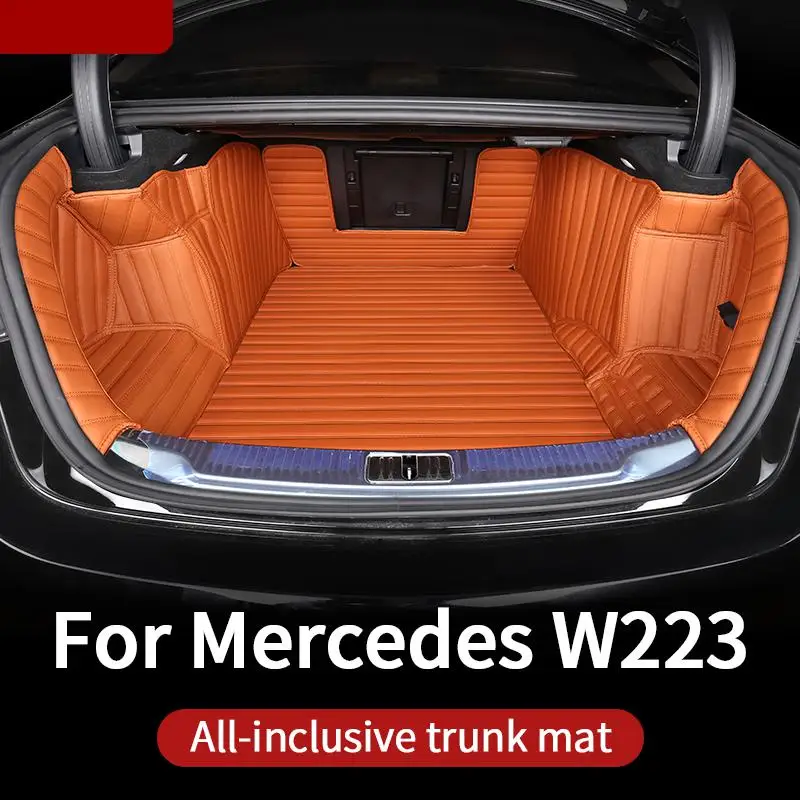 

Leathe Mat for Mercedes w223 S series class trunk mat 2021 2022 benz s w223 covers trim S400 S450 S550 amg supplies accessories
