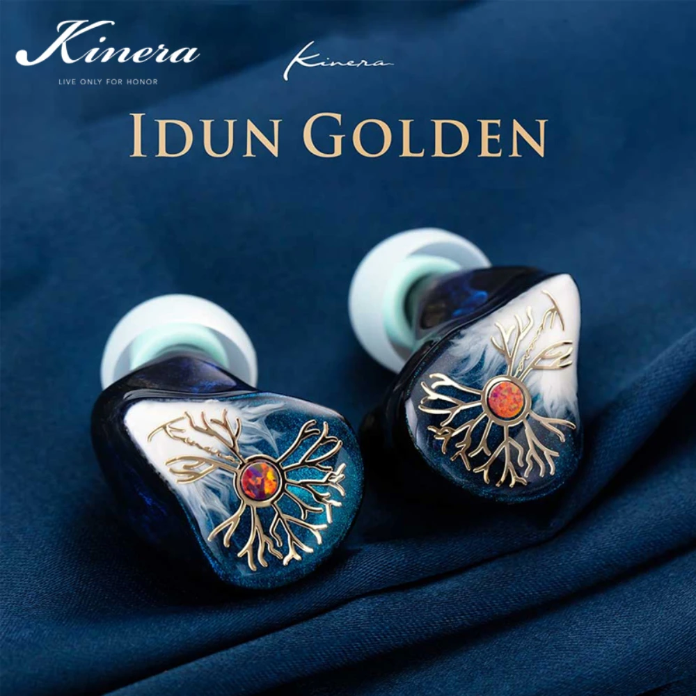 

Kinera Idun Golden ( Idun 2.0 ) HIFI Earphones 2BA+1DD Handpainted Knowles BA Modular Cable with Stage Monitoring Cable IEMs