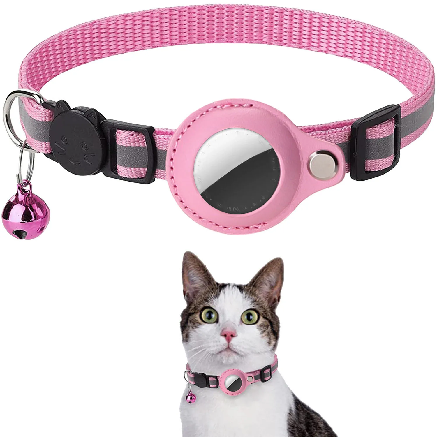 Title 11, Cat AirTag Holder Collar Breakaway Reflective S...
