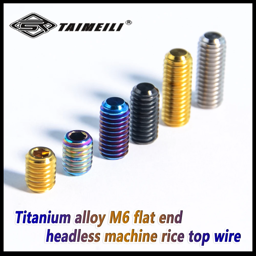 

TAIMEILI 1pcs Titanium alloy top wire M6 * 8/12/16mm flat end top wire modification and repair for riding bikes