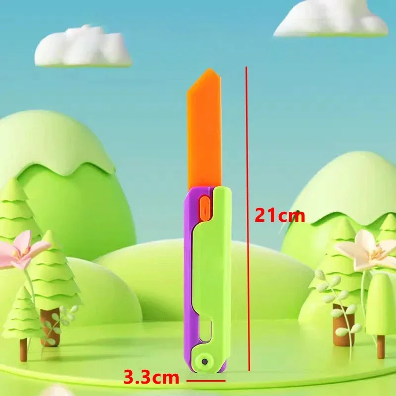 Gravity Folding Claw Knife Radish Knife 3d Printing Gravity Knife Small Radish Knife Push Card Decompression Toy Christmas Gift