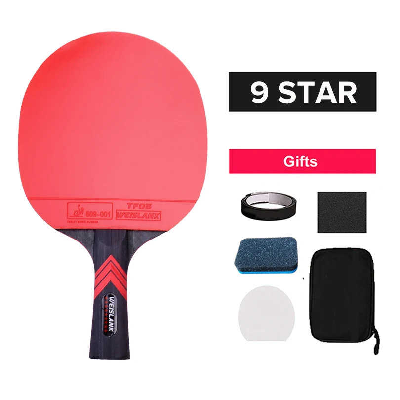 9 Star Carbon Blade Table Tennis Racket Double Face Pimples In Ping Pong Paddle table tennis racket table tennis blade table tennis equipment