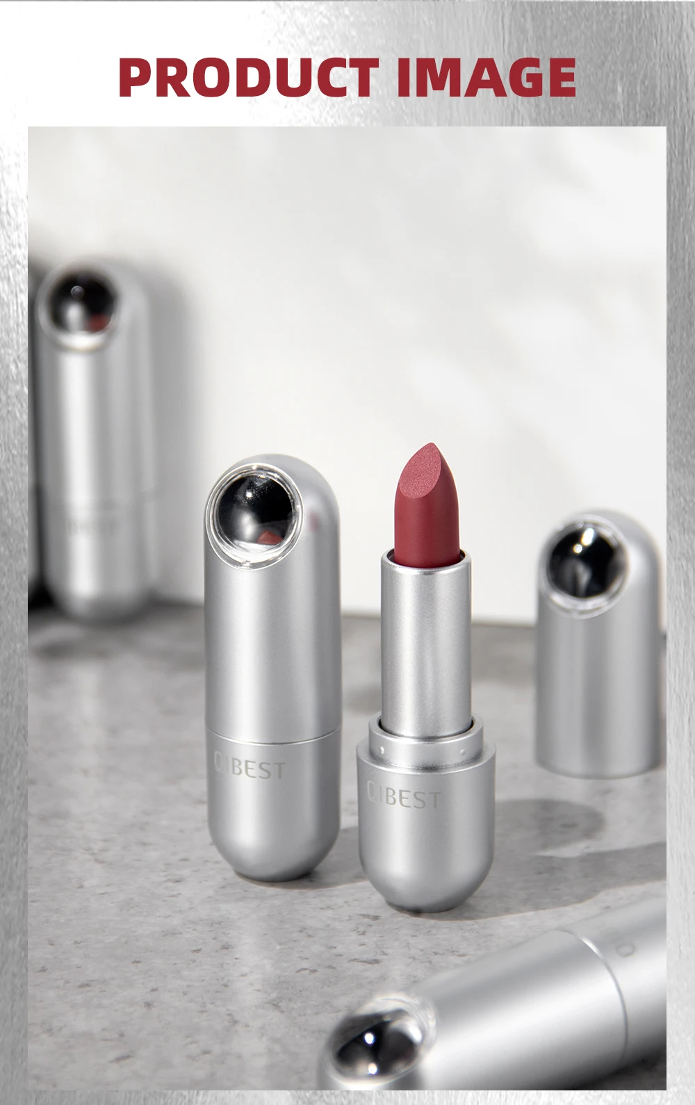 Professioneller Matter Lippenstift Langhaftender Wasserfester Lippenstift_voghion.com