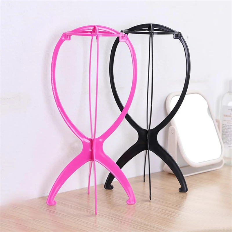 

Special Cheap 2Pcs Wig Stands Plastic Hat Display Wig Head Holders Mannequin Head/Stand Portable Folding Wig Stands