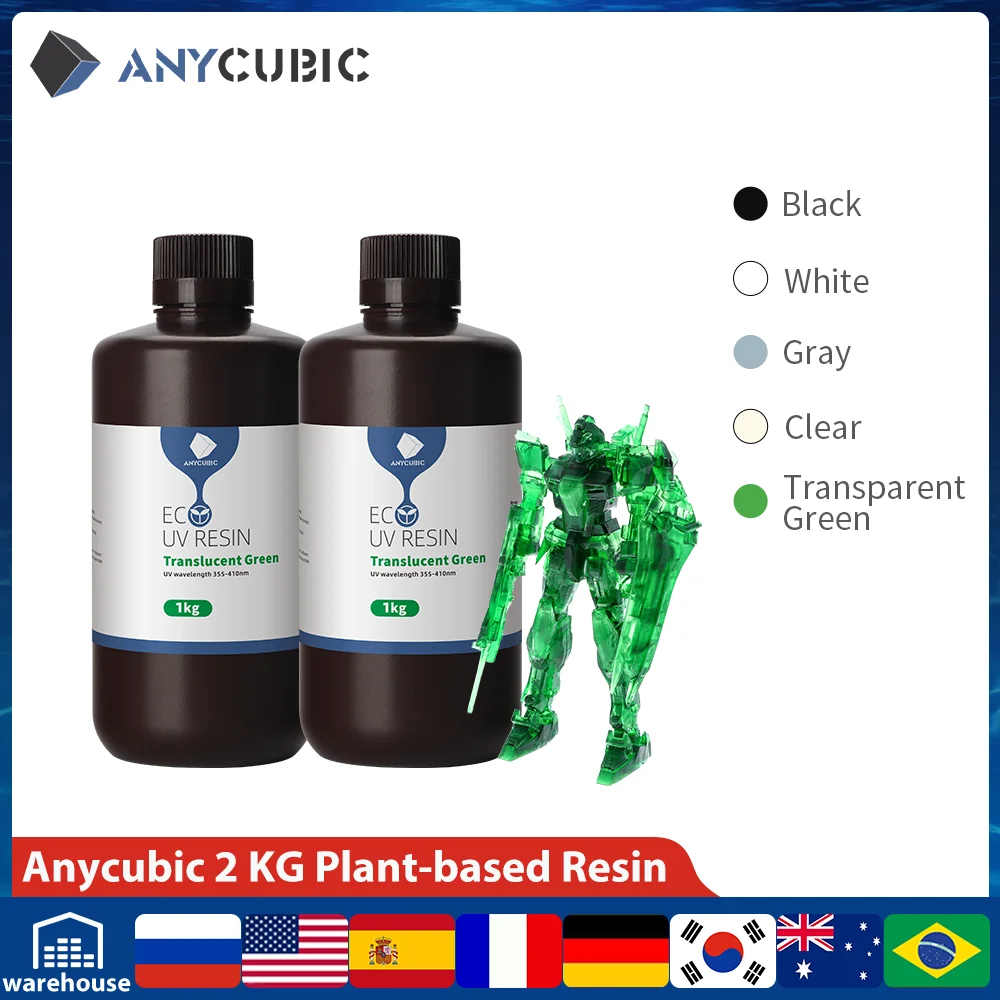 ANYCUBIC 3D Résine Plant-based d'origine végétale 405nm UV Rapid Resin pour imprimante  3D SLA