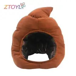 Creative Cute Shit Shape Plush Hat Stuffed Toy Funny Fake Poop Full Headgear Cap Gag Gift Cosplay Party Photo PropsCreative Cute