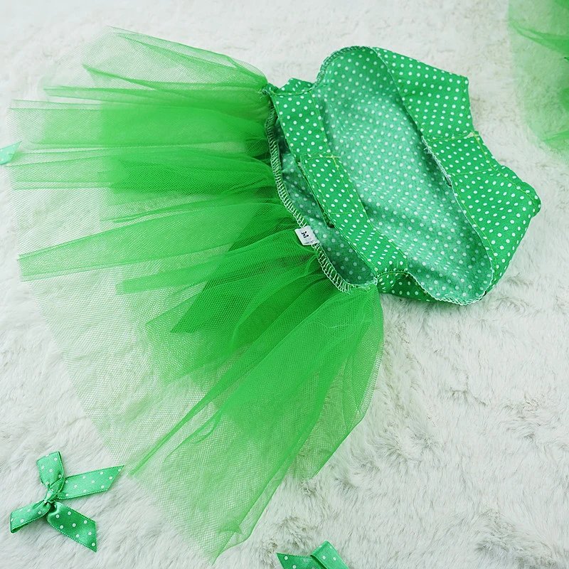 Wedding Dog Dresses Green Tulle Skirts For Small Dogs Sweet Bowknot Skirt Summer Tutu Dress Dog Clothes for Chihuahua Apparel