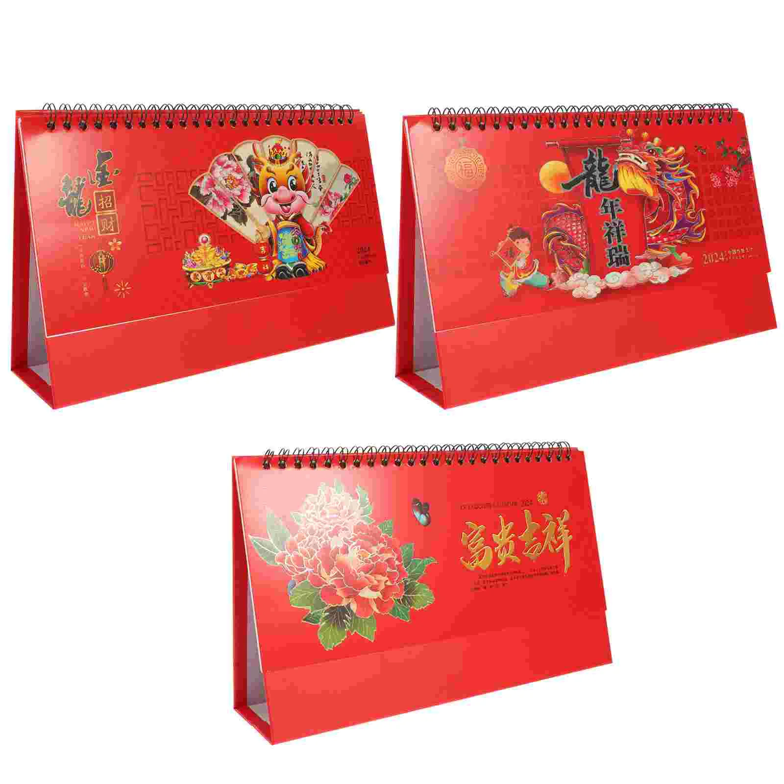 2024 Desktop Calendar Chinese New Year Zodiac Dragon Standing Calendar Monthly Calendar Schedule Planner Home Gift