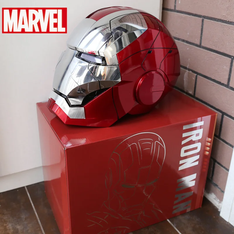 Casque électrique Iron Man Mk5, casque d'ouverture et de fermeture  multi-pièces, commande vocale, yeux lumineux, jouet modèle pour adulte,  cadeau pour enfant, 1:1