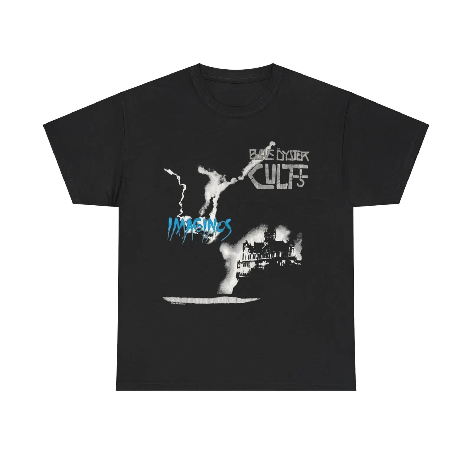 1988 Retro Imaginos Tour T-Shirt Blue Oyster Cult basic style tee 