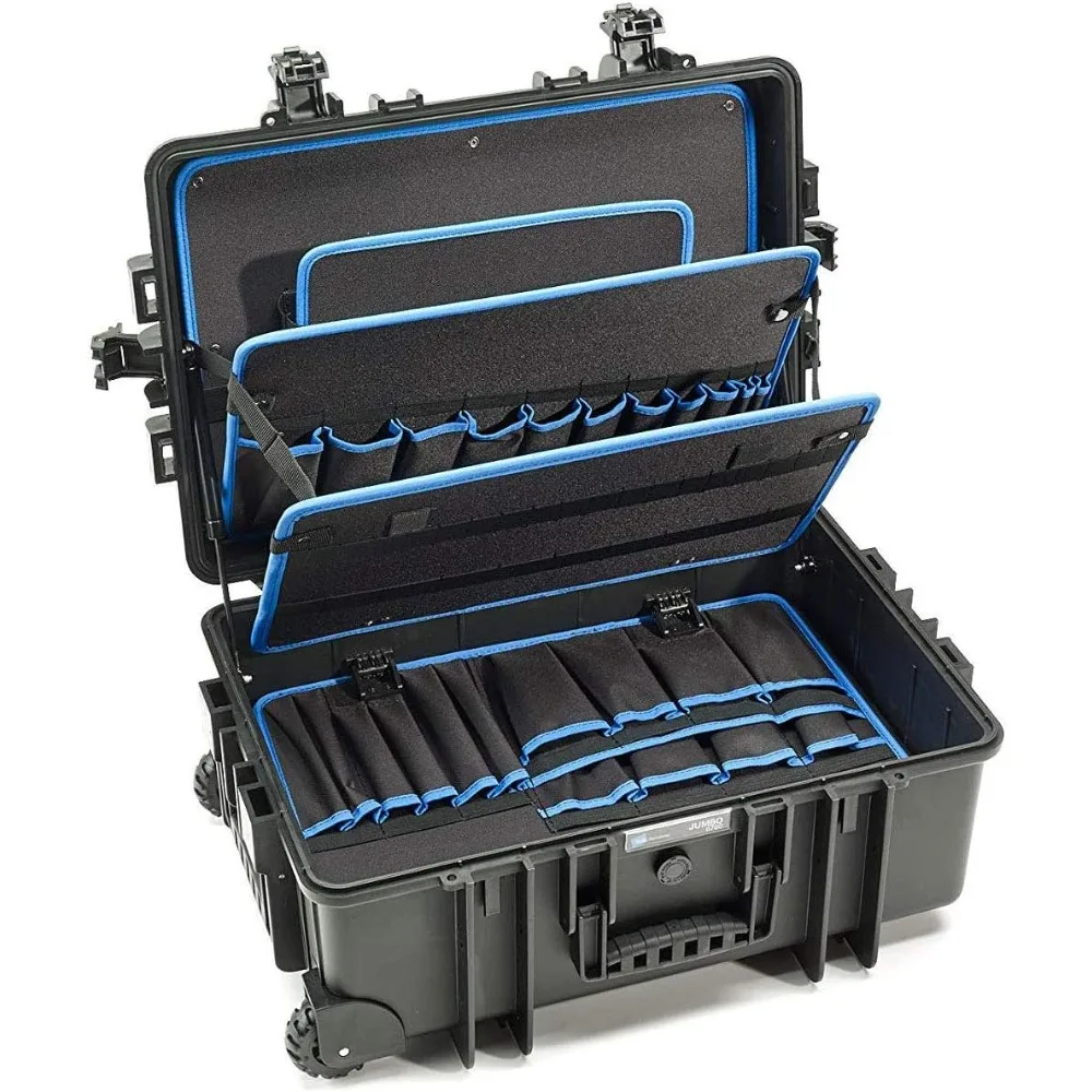 

Tool Box for Outdoor Tool Case with Pocket, Tool Boards, Toolbox for Mechanics, Black, Wheeled Tools Packaging, Free Shipping