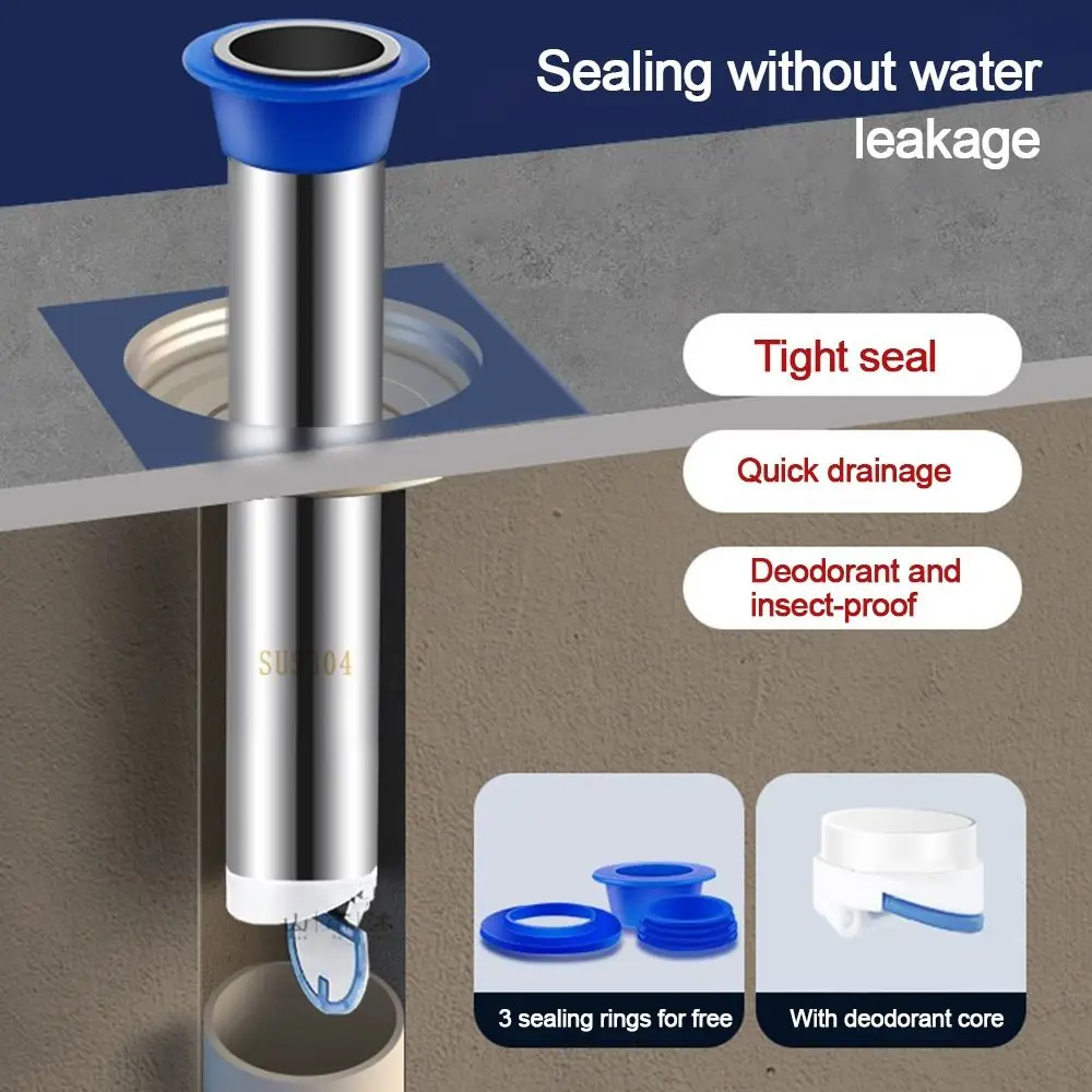 Stainless Steel Shower Floor Drain Backflow Preventer Anti-odor Sink Strainer Dectable Deep Water Sealed Drain Filter Plug drain filter floor drain core floor drain filter floor drain deodorant drain stopper shower water stopper basin drain stopper bathroom sink plug silicone drain stopper floor drain