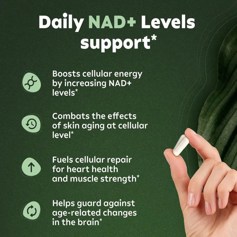 NAD+ Supplement Capsules 900mg Liposomal Nicotinamide Riboside with Resveratrol & Quercetin for Anti-Aging Energy