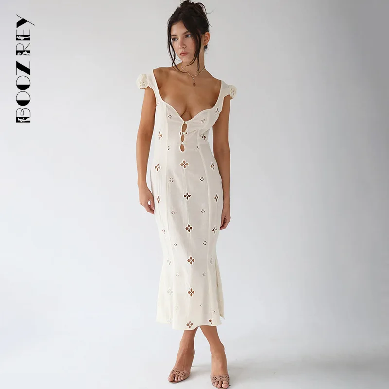 Vestido Largo Fluido Escote Encaje · Negro · Vestir / Vestidos Y Monos