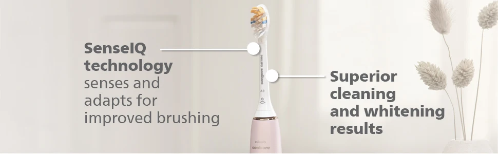 Philips Sonicare DiamondClean HX9996 electric toothbrush rechargeable Philips Replacement Heads A3 Adult Pink