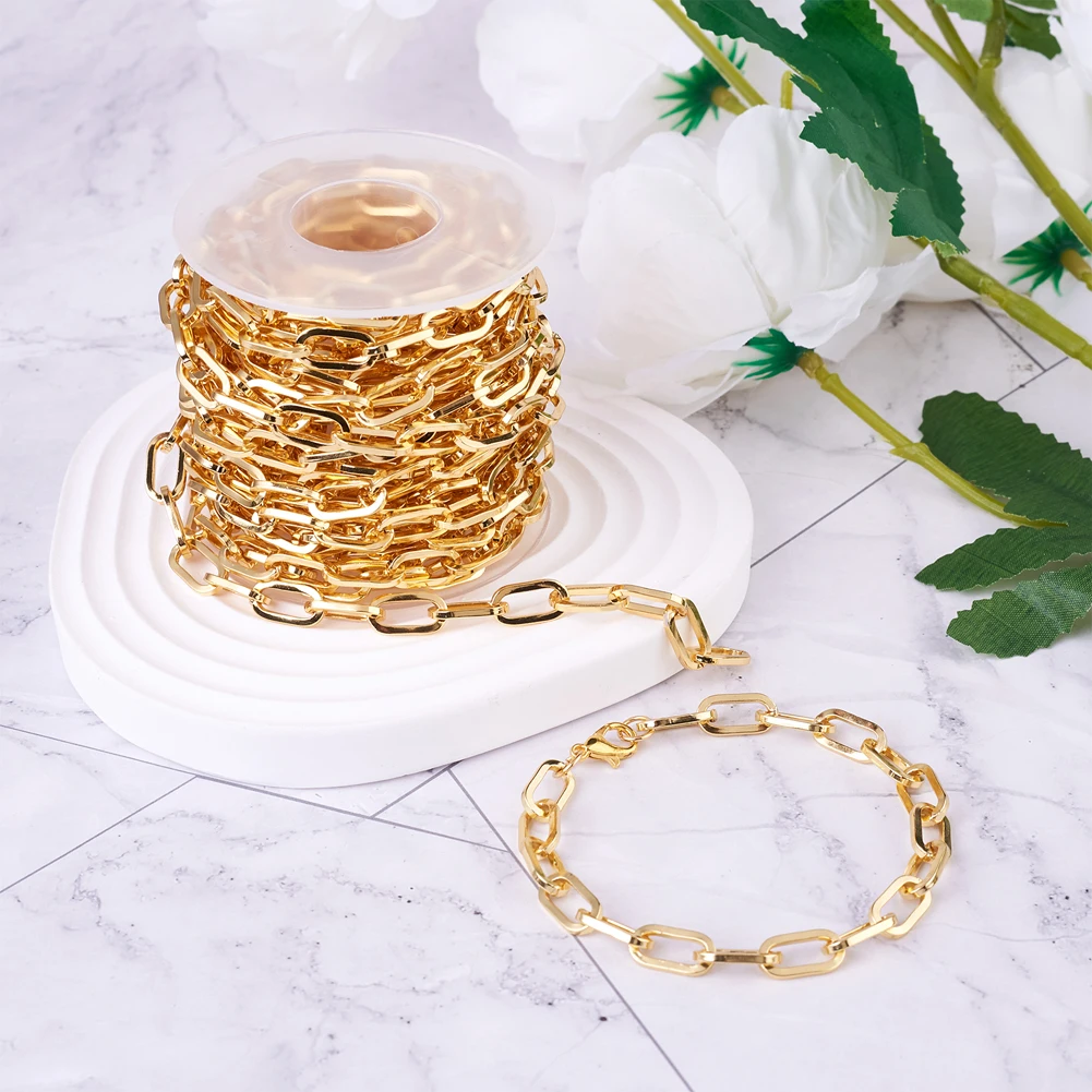 5m/Roll Brass Paperclip Cable Chains for jewelry making DIY bracelet necklace earring female Fashion jewelry Findings accessorie