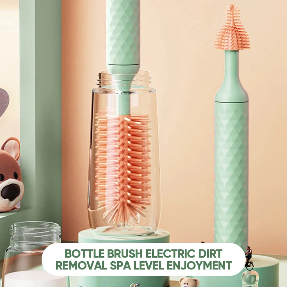 Electric Silicone Bottle Brush 360 &deg; Rotating Baby Pacifier Cup Pacifier Cleaning Brushes Water Bottle Cleaner Brush Baby Item cleaning brush bottle cleaning brush bottle brush