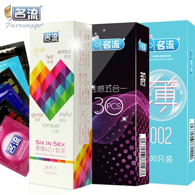 30 /24PCS PERSONAGE Condoms Natural Latex Long-lasting Ultra Thin Dotted Sex Toys Safer Intimate Goods Condoms Penis Sleeve 2