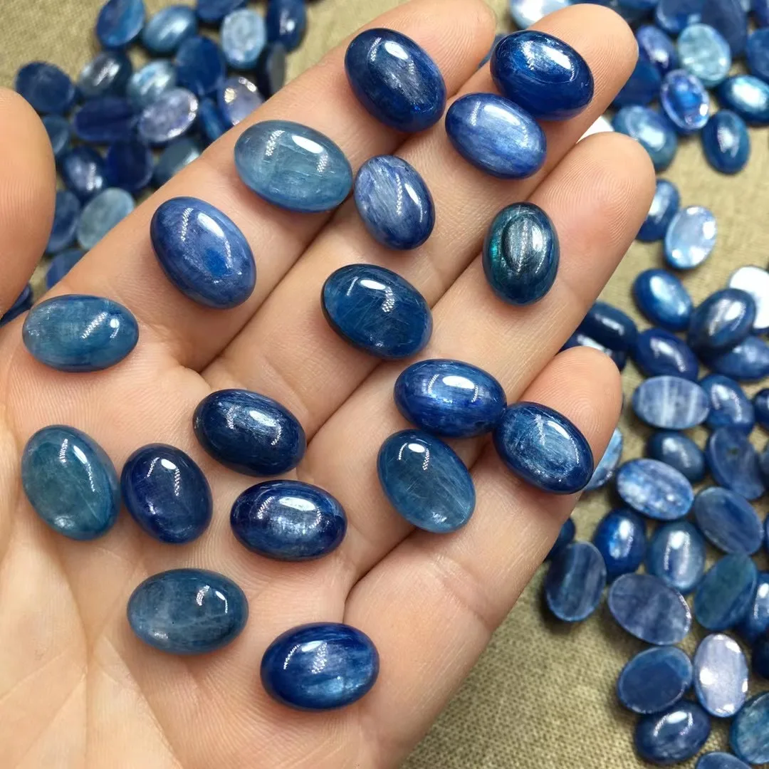 1 Pc Fengbaowu Natural Kyanite Oval Cabochon Jewelry Making For Ring Earring Pendant Crystal Healing Stone DIY Accessories 4
