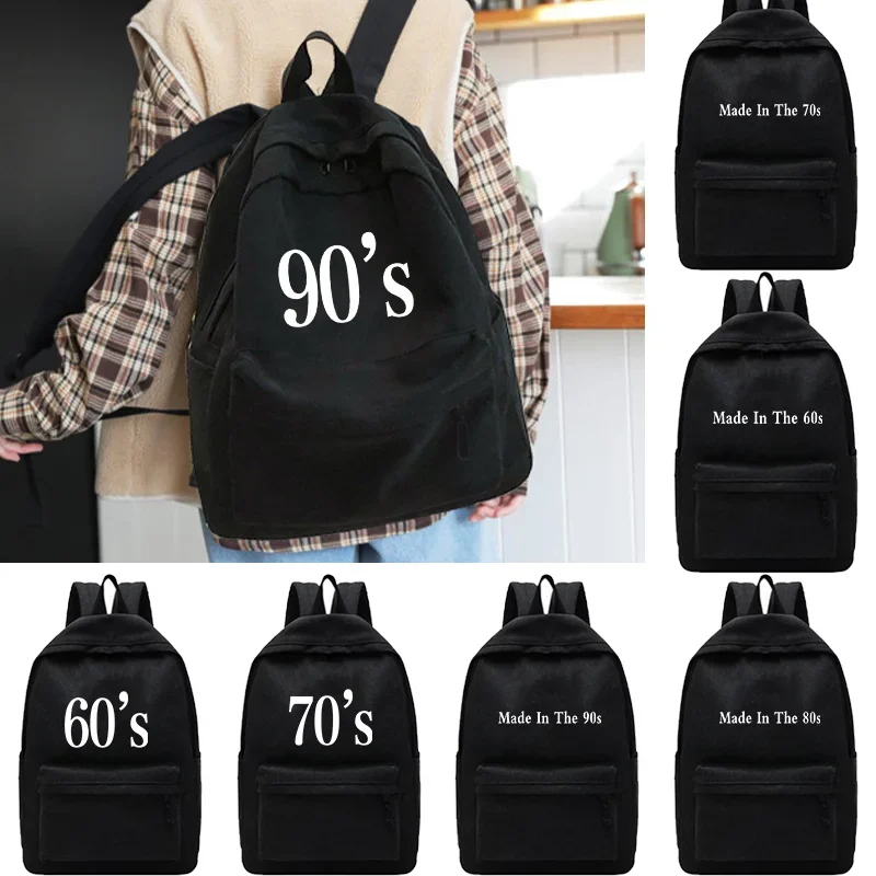 Aesthetic Backpacks Portable Foldable Pack Years Pattern Series Outdoor Schoolbag Large Capacity Travel Laptop Backpack