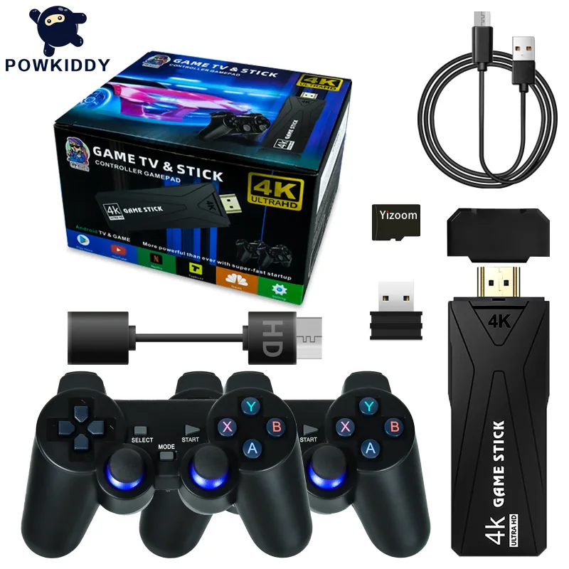 

powkiddy GT65 HD Video Game Stick Console 4K 10000 Game Wireless Android TV Home Game Console Bluetooth Handle Support 128GB
