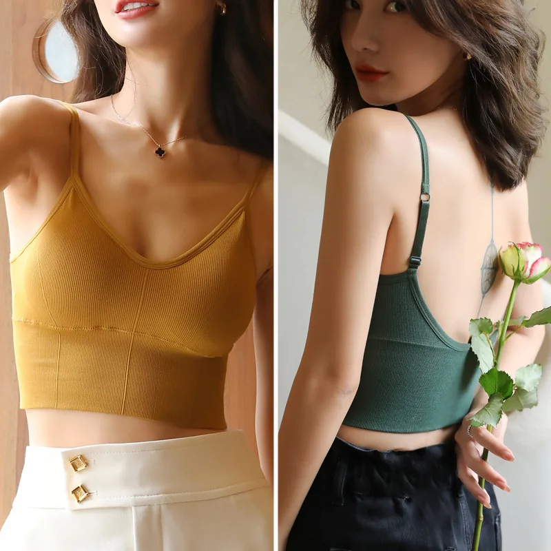 Women Summer V Neck Backless Tank Tops