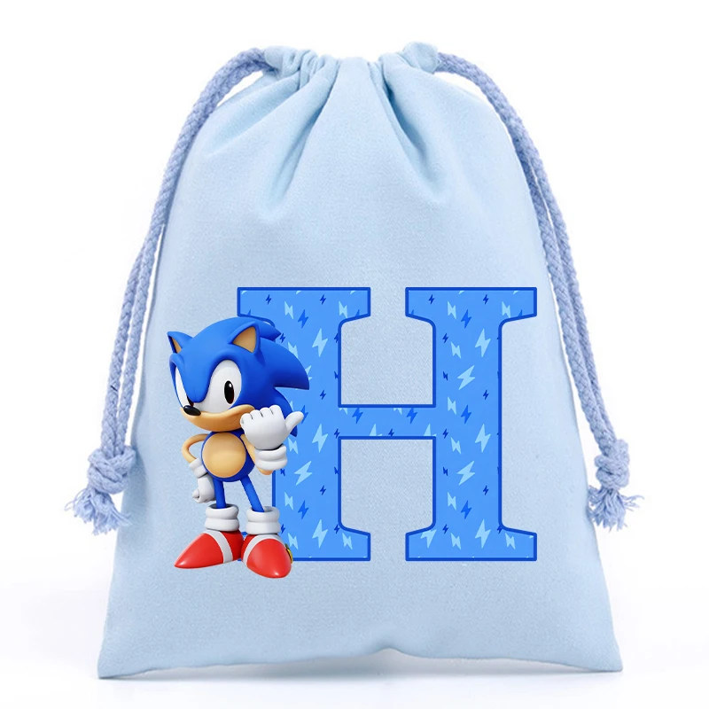 thumbnail image 1 of Nuevas bolsas con cordón de Sonics, bolsos para niños con estampado de letras en inglés de dibujos animados, bolsas de almacenamiento con cordón, regalos de cumpleaños para niños, 1 of 5