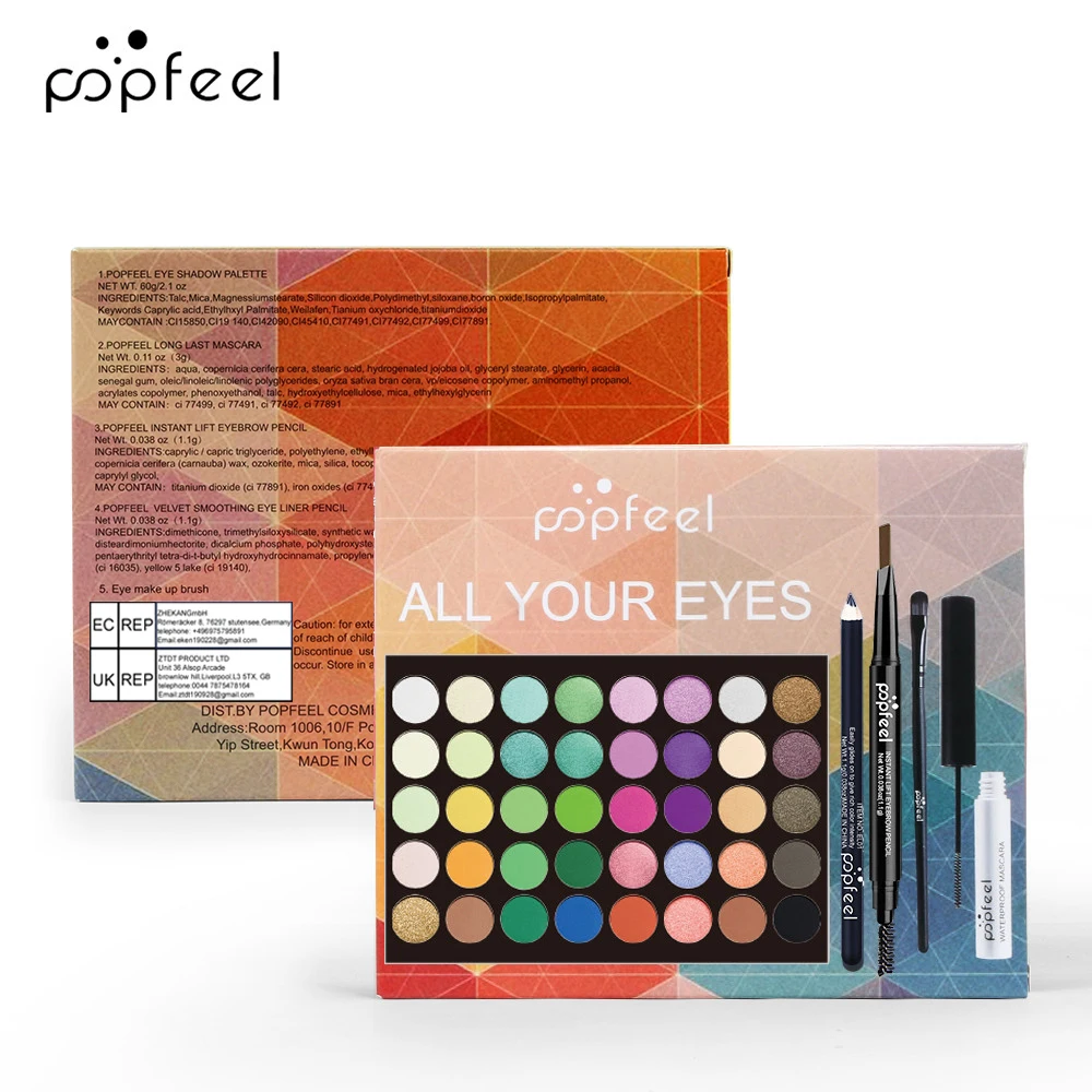 Makeup Set, Eyeshadow Palette + Eyeliner/ Eyebrow Pen, Mascara And Makeup Brushes Set, All In One Makeup Set Box 5