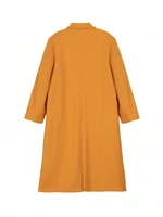 Plus Size Autumn And Winter New Leisure Pure Colour Double-Breasted Jacket Ladies Temperament Elegant Daily - Image 3