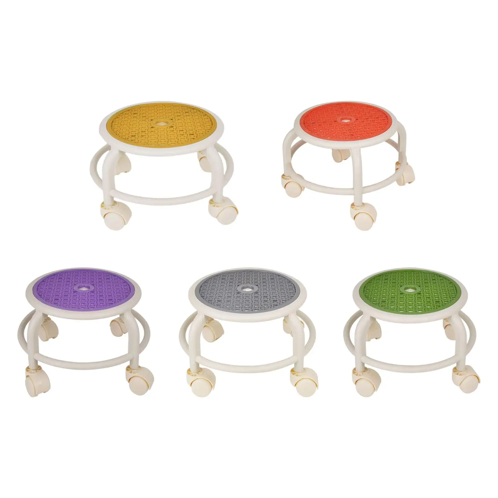 

360° Rotating Roller Stool Movable Mini Stool Heavy Duty Housework Stool Swivel Chair for Fitness Office Library Salons