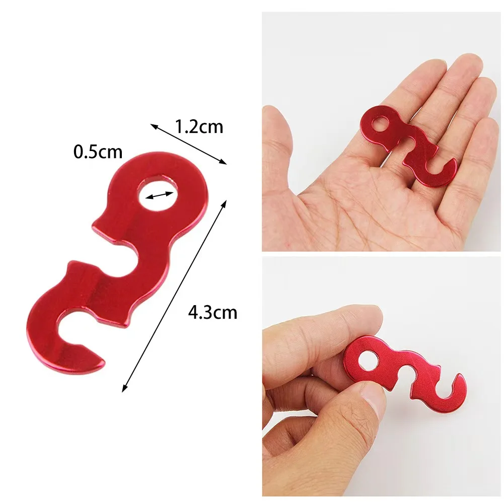 Camping Tent Accessories 10pcs Adjustable Cord Rope Buckle S Type Tensioners Fastener Kit Outdoor Tents Securing