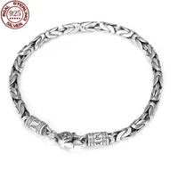 Bracelet en bambou en argent Sterling 925, approvisionnement Direct d'usine, mode style rétro pour hommes et femmes, personnalité punk, bijoux en bambou, cadeau 4