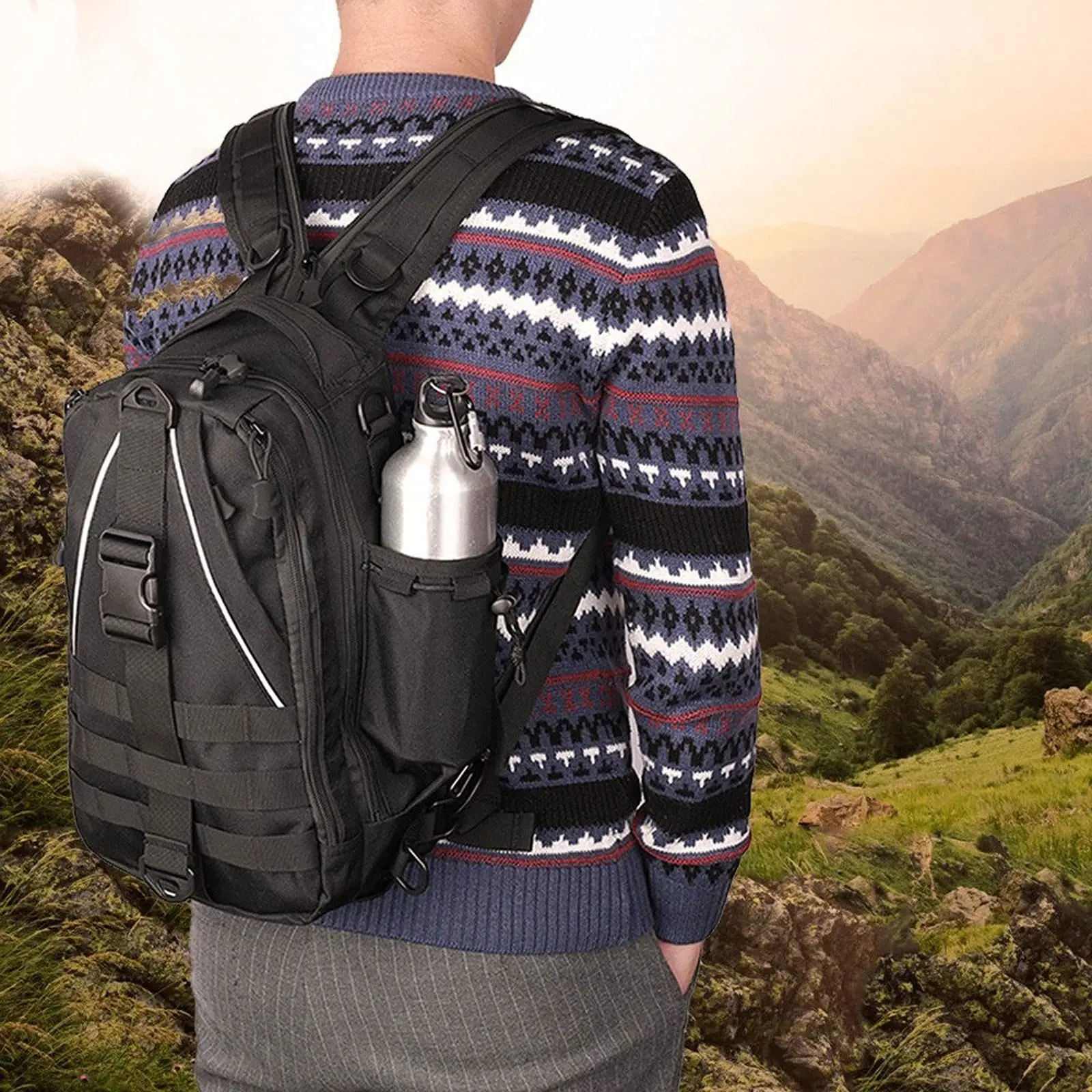 Waterproof Nylon Tactical Backpack for Outdoor Hiking Climbing