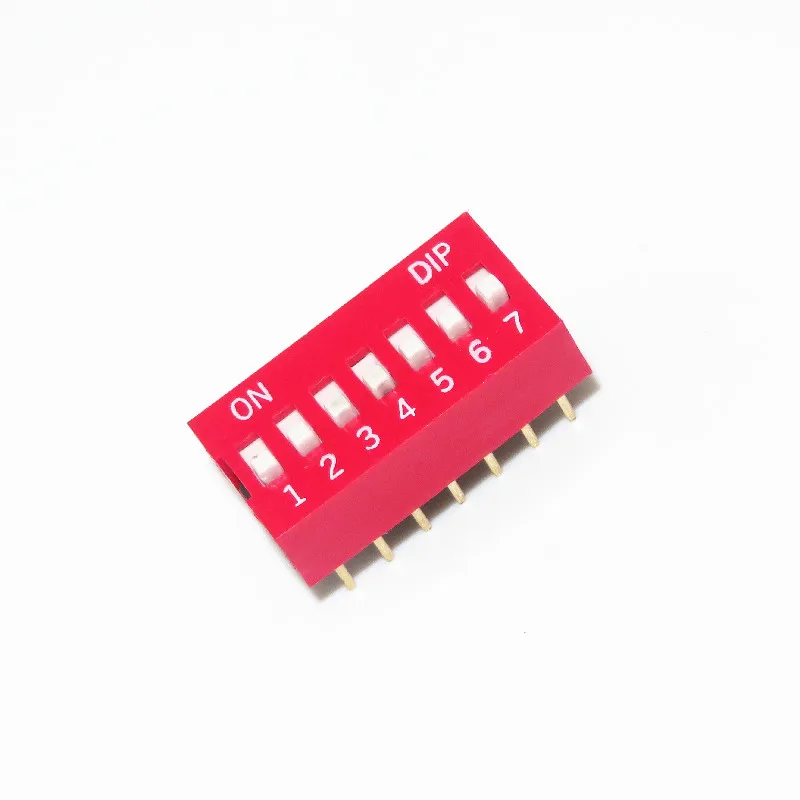 10PCS Slide Type Red Toggle Switch Module, 2.54mm Pitch, Multi-Bit Position Options
