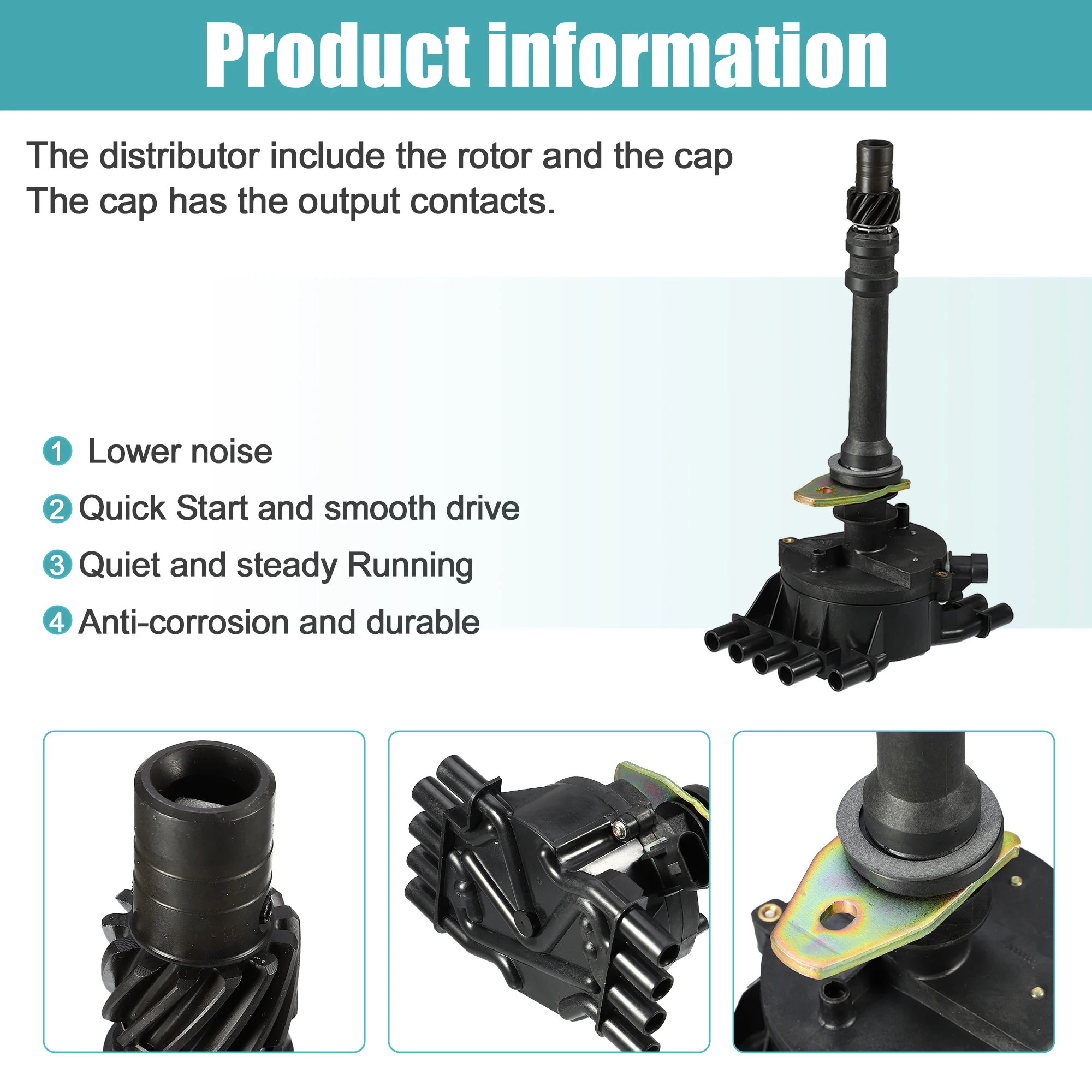 Uxcell Ignition Distributor for Chevy for GMC C1500 C2500 C3500 K1500 K2500 K3500 Cadillac Escalade V8 5.7L 1999-2000