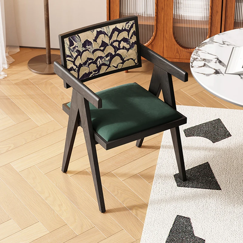 

Gamer Nordic Dining Chair Lounge Office Vanity Vintage Design Armchair Wooden Makeup Hotel Sillas De Comedor Furniture XR50CY