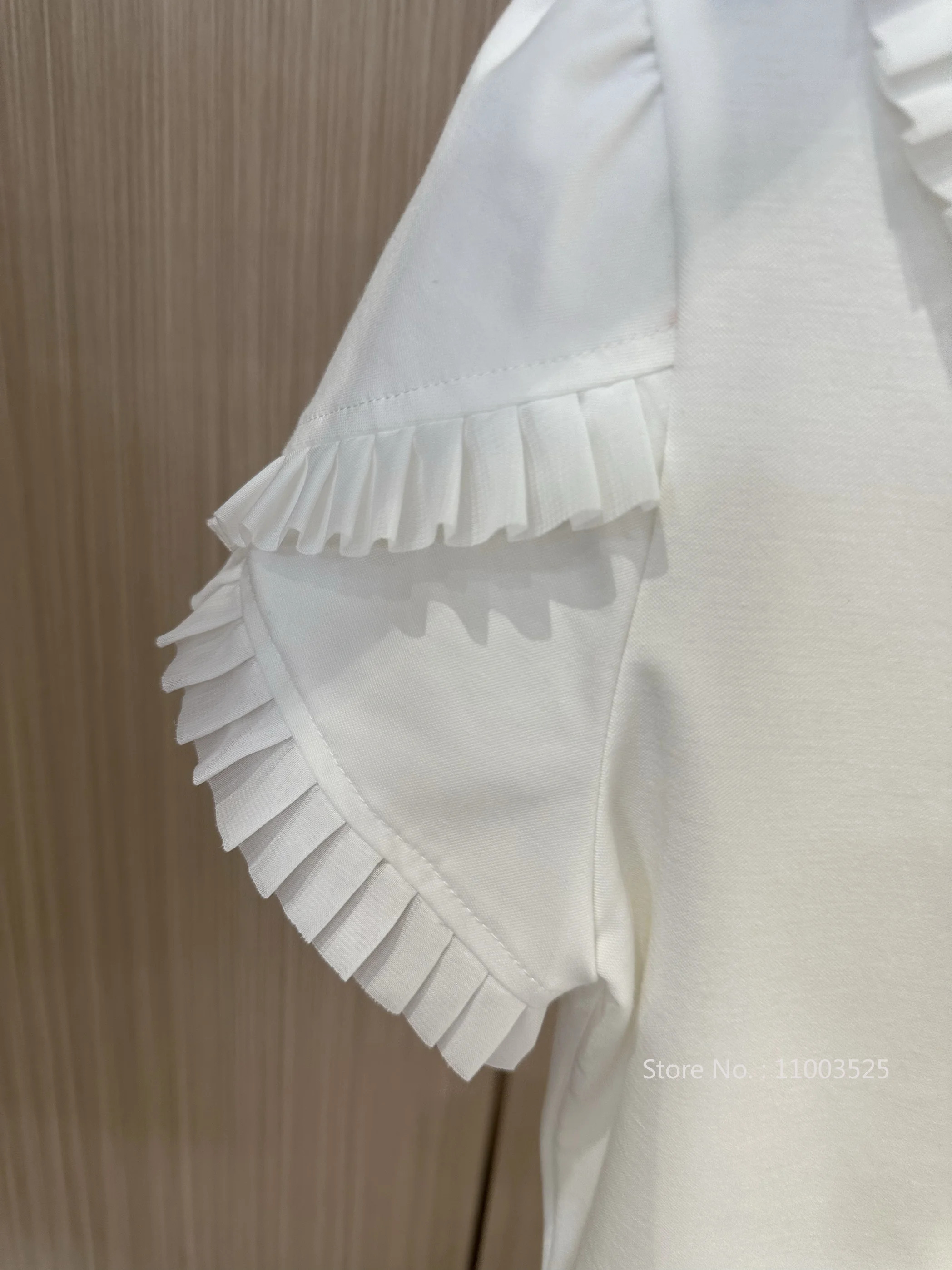 Women Golf Clothing Shirt Korean Elegant Short Sleeve Slim Quick Dry Tops Ruffle Pleated Tennis Jerseys
