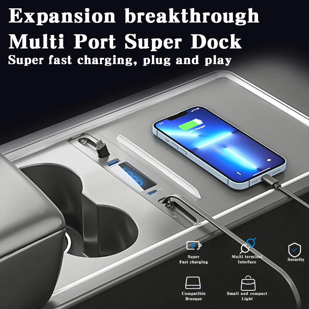 

4-in-1 Dock Car Charger Multifunctional Auto Hub Adapter Replacement Car Product