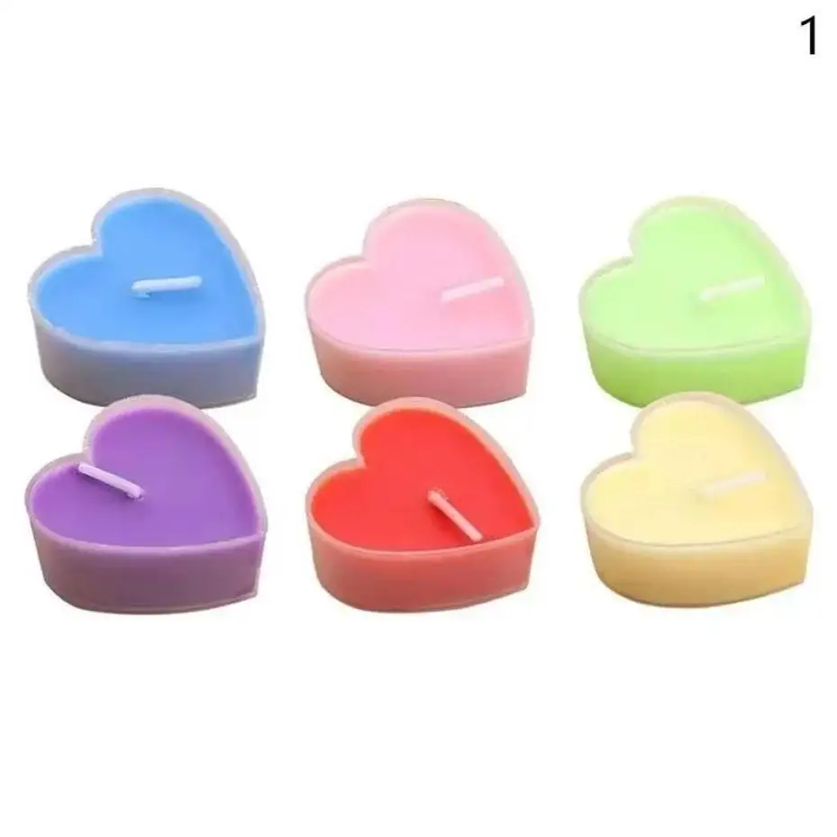 9 Pcs Creative Heart-shaped Candles/set Romantic Birthday Candles Lover Candles Dinner Proposal Scene Candles