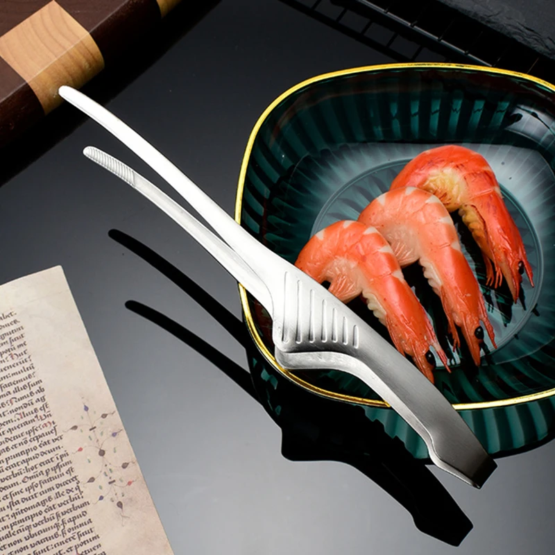 304 Stainless Steel Grill Tongs Korean BBQ Tongs Kitchen Tweezers Metal Barbecue Meat Food Steak Clips Kitchen Accessories