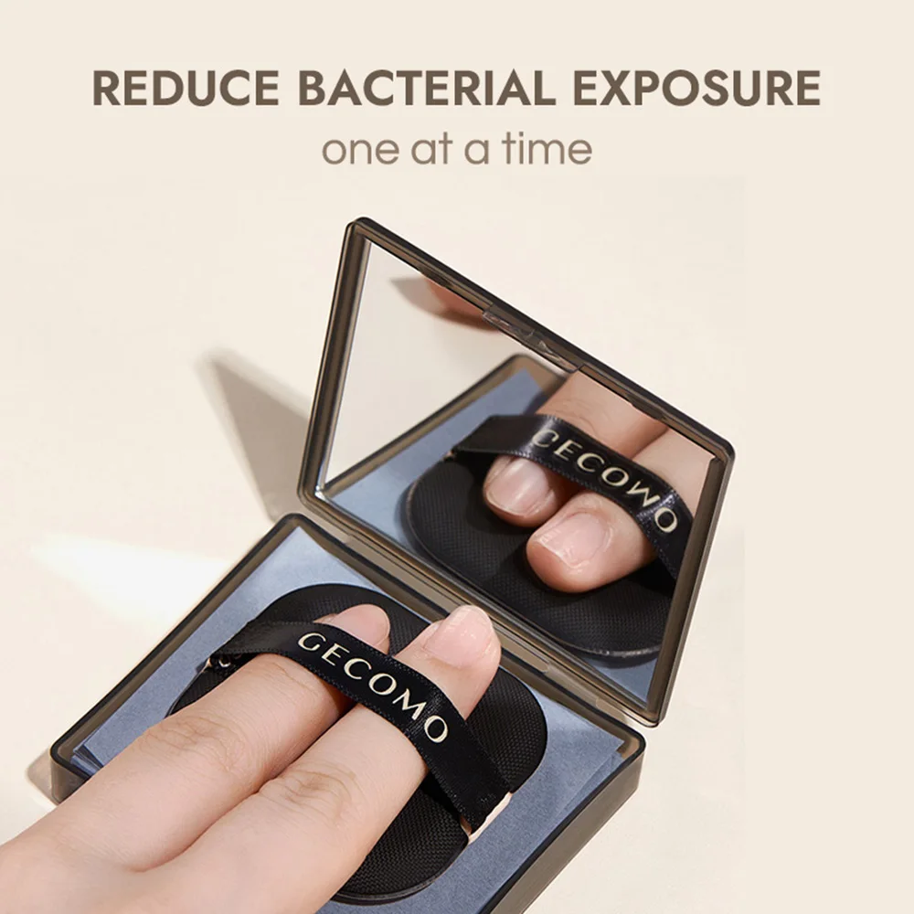 GECOMO Bamboo Charcoal Oil-absorbing Paper with Powder Puff Mirror Portable For Long-lasting Makeup 100 Sheets in a Box face oil absorbing paper