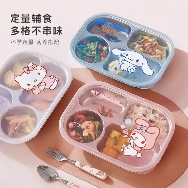

Детская обеденная тарелка из нержавеющей стали Sanrio Kuromi Melody Cinnamoroll