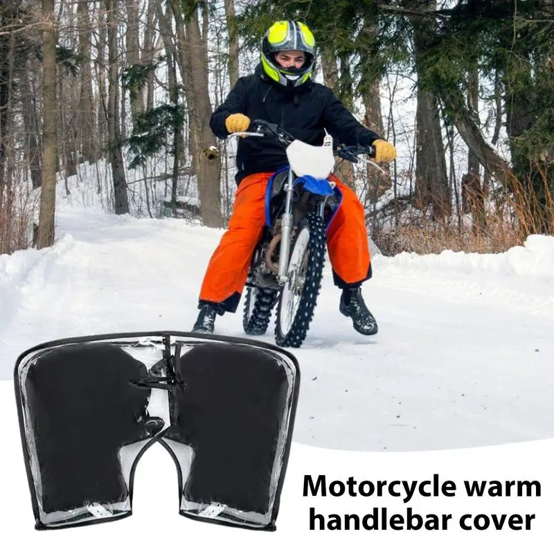 

Waterproof Motorcycle Handlebar Gloves Winter Hand Protector Windproof plush cloth Liner Warm Motorbike Scooter Handle Cover