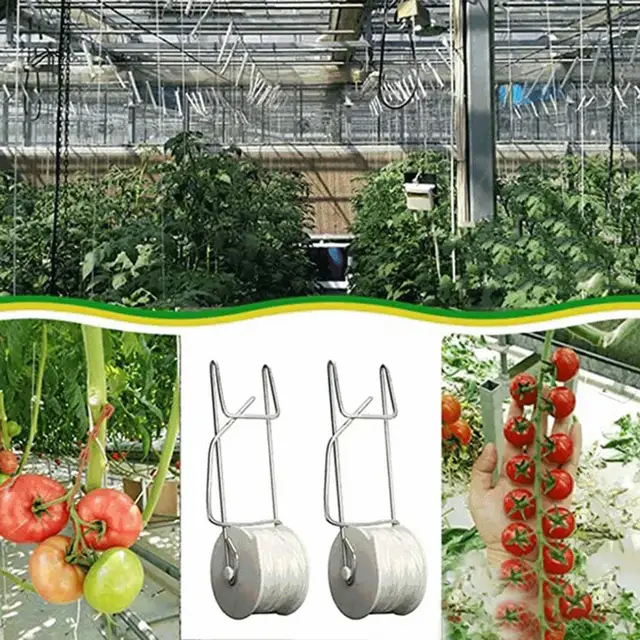 Crop Rácsos Görgőhorog Műanyag Zsineg Fehér Színű Paradicsom Hengerek Könnyen Használható Tartós Szőlő Tartóhorog Az Udvarra