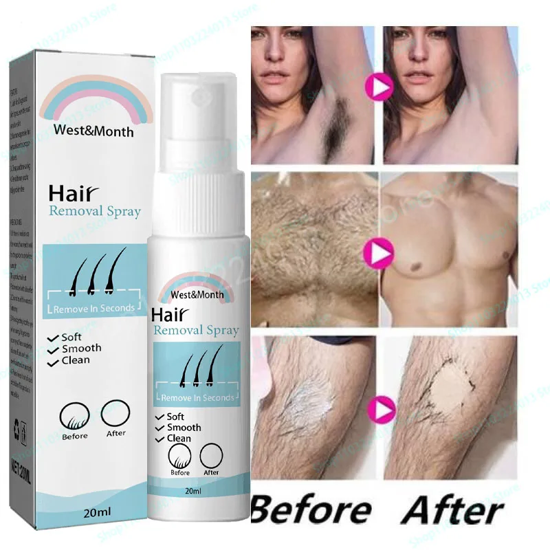 

Permanent Hair Removal Spray Hair Growth Inhibitor Painless Armpit Legs Arm Hair Remover Smooth Nourish Body Skin Care Men Women