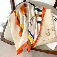 2024 New 70*70cm Silk Satin Hair Scarf Women Handkerchief Printed Female Square Head Bandana Small Neck Muffler Hijab Lady Girl 4