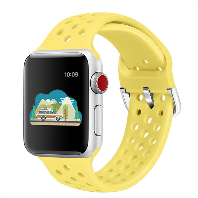 Strap Compatible with Apple watch 44mm 42mm 40mm 38mm Sports breathable replacement strap for iwatch 7 6 5 4 3 SE Band