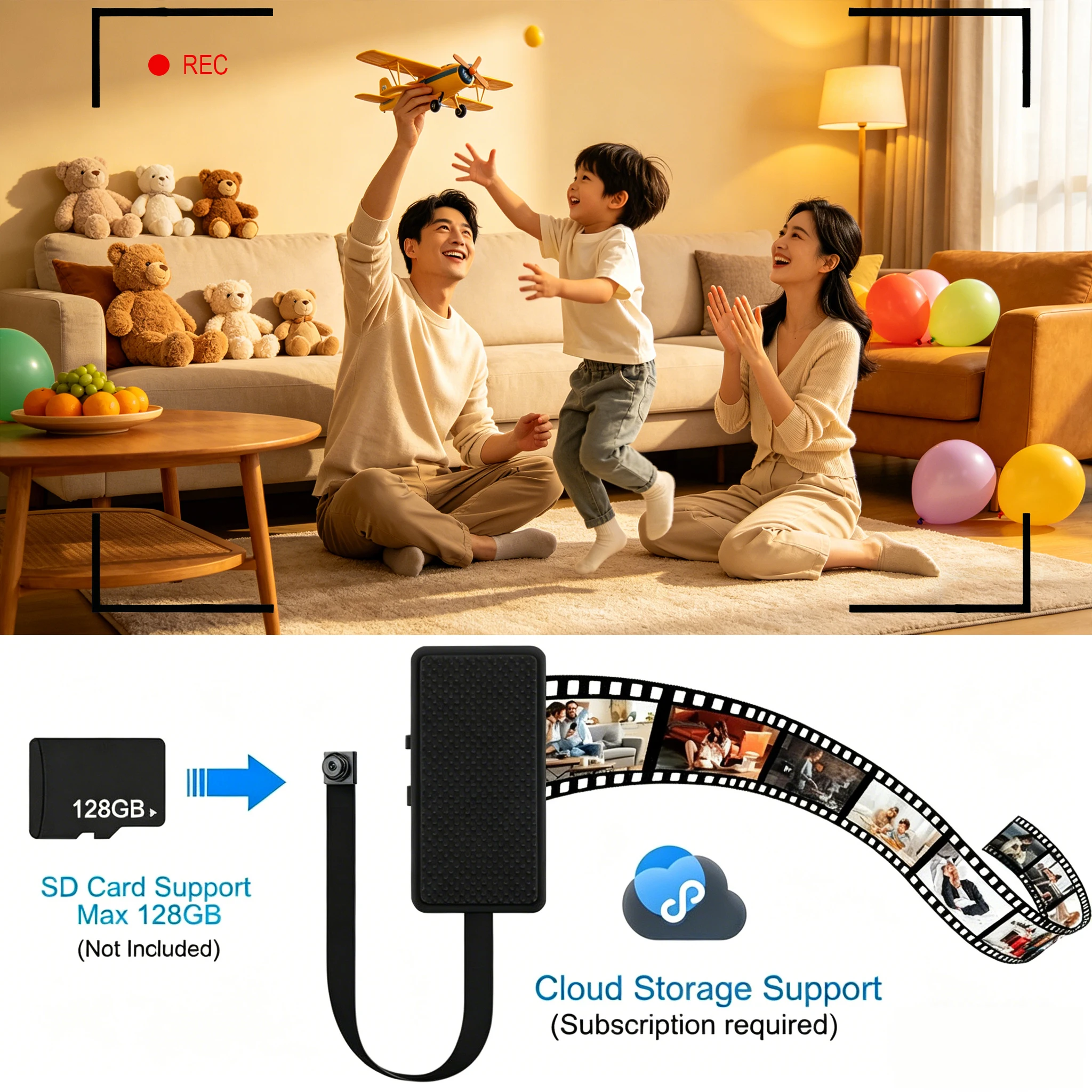 DIY small wireless camera,4K high-definition portable mini camera, WIFI connection, remote viewing, mobile monitoring 2