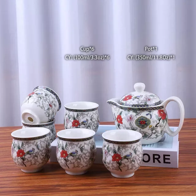 Čínska keramická čajová súprava Kung Fu porcelánová čajová šálka sada kanvíc Dračí čajník šálka Kungfu čajová súprava Puer Oolong čajový riad